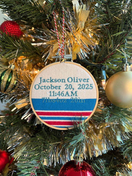 Baby Blanket Keepsake Christmas Ornament – Personalized Baby’s First Christmas Ornament Embroidery