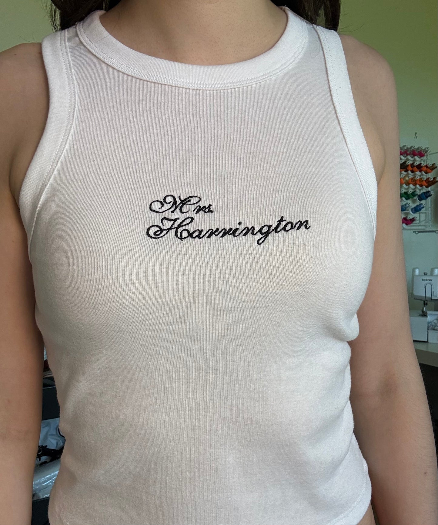 Custom Embroidered Baby Tank, Personalized Name Tank Top, Bridal Party Apparel, Bachelorette Gift, Personality Tank Top