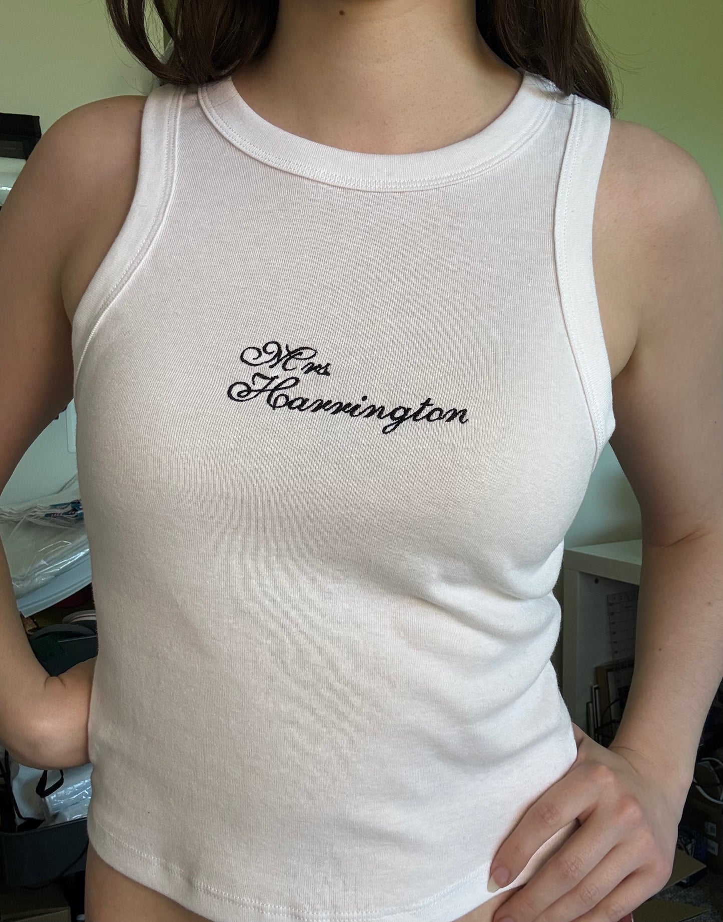 Custom Embroidered Baby Tank, Personalized Name Tank Top, Bridal Party Apparel, Bachelorette Gift, Personality Tank Top