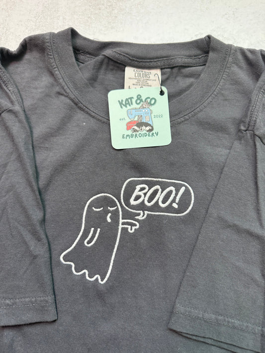 BOO Ghost Embroidered T-Shirt