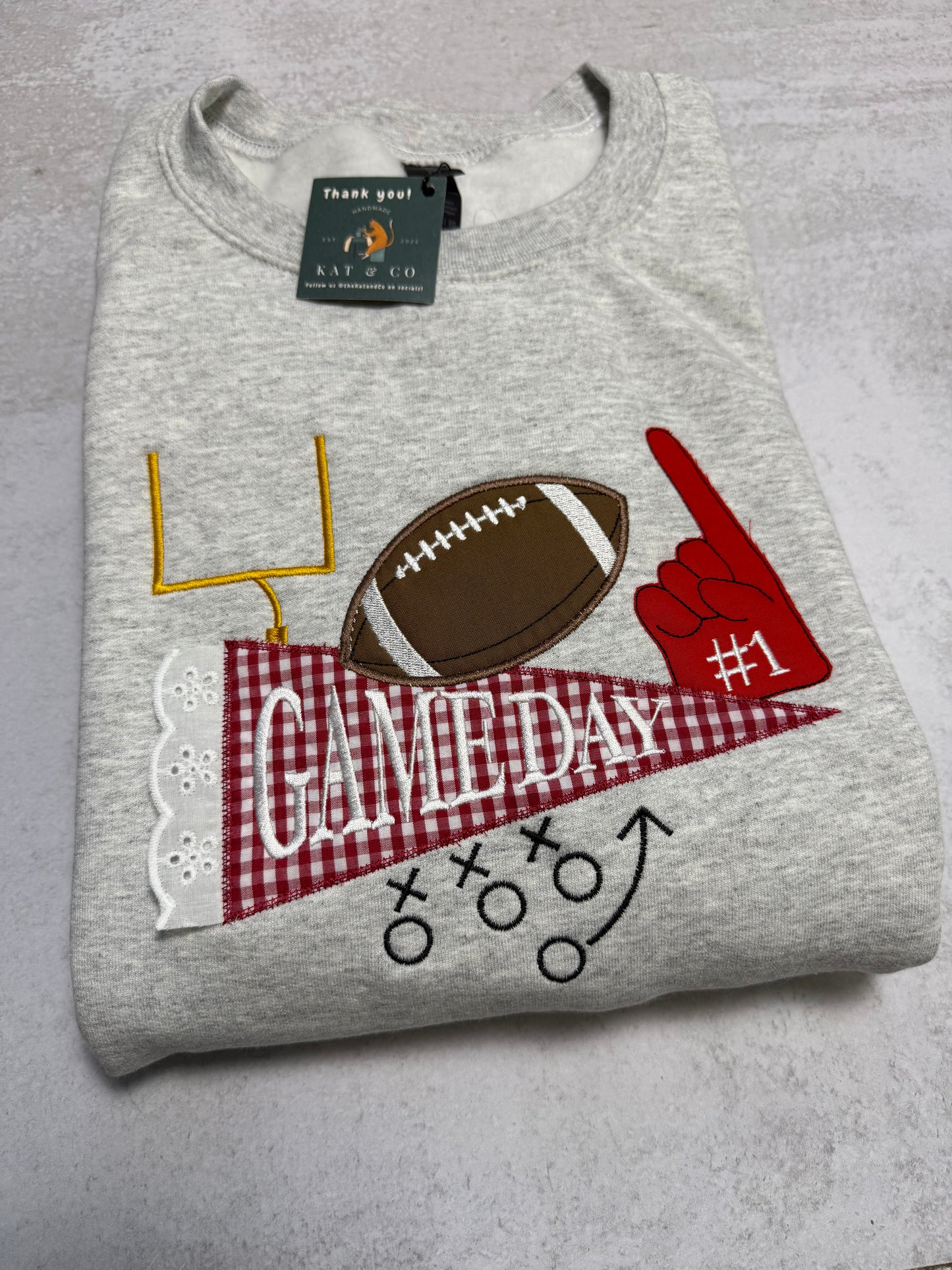 Custom Team Spirit Sweatshirt - Personalized Appliqué Football Crewneck | Choose Team Name & Colors | Game Day Tailgate Outfit