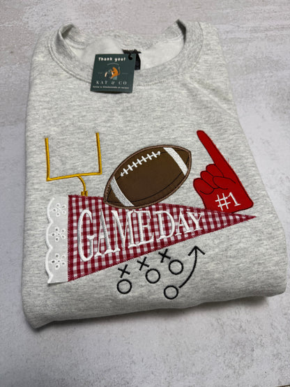 Custom Team Spirit Sweatshirt - Personalized Appliqué Football Crewneck | Choose Team Name & Colors | Game Day Tailgate Outfit