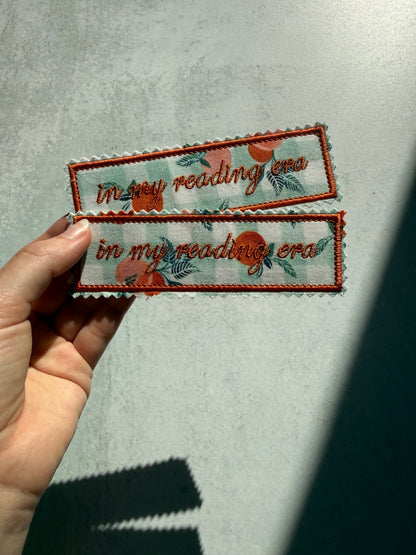In my reading Era Reversible Fabric Bookmark, Handmade Book Lover Gift, Double Sided Fruit Print Bookmark, Tassel Bookmark