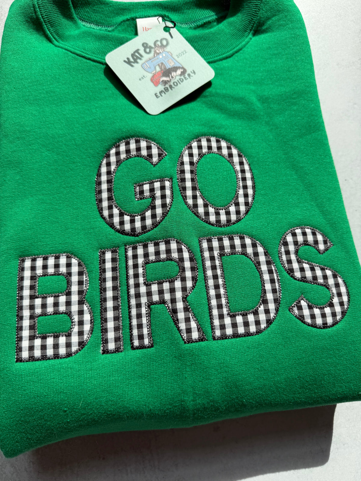 “GO BIRDS” Appliqué Sweatshirt