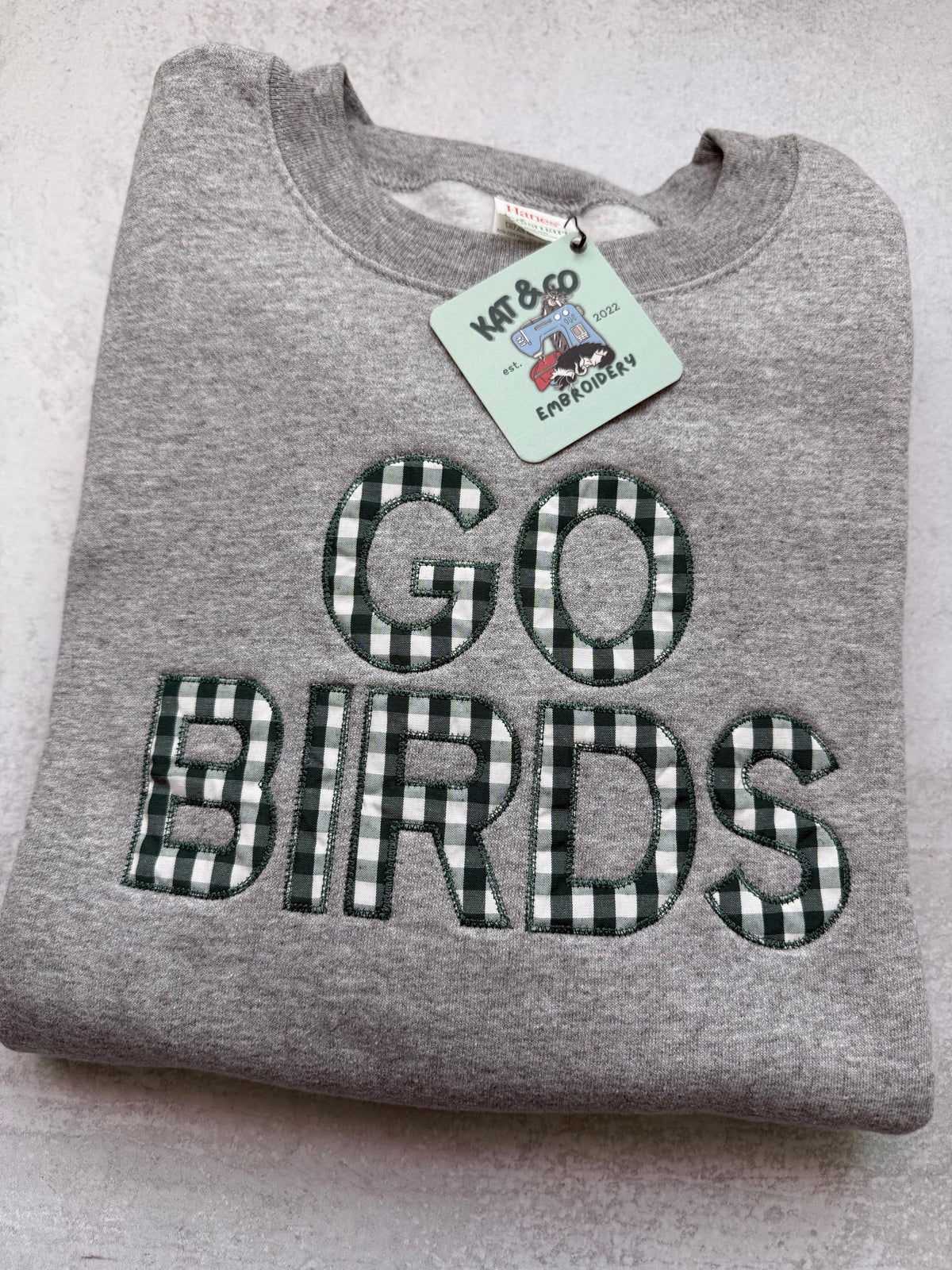 “GO BIRDS” Appliqué Sweatshirt