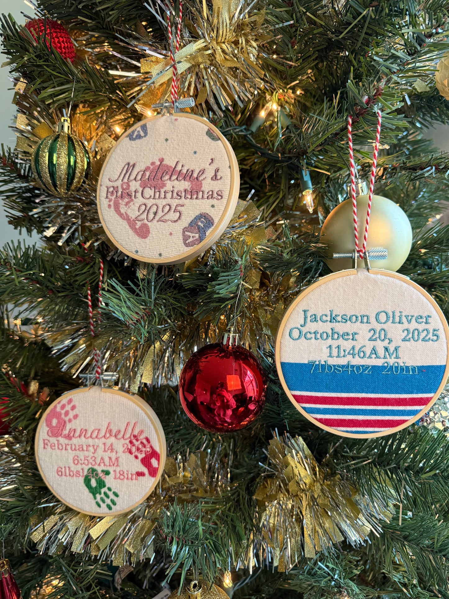 Baby Blanket Keepsake Christmas Ornament – Personalized Baby’s First Christmas Ornament Embroidery