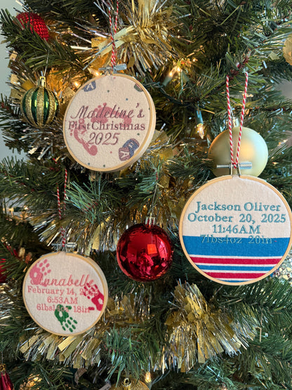 Baby Blanket Keepsake Christmas Ornament – Personalized Baby’s First Christmas Ornament Embroidery