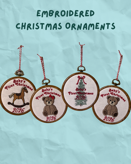 Embroidered Christmas Ornaments
