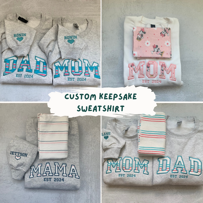 Quilted Heart Baby Blanket or Clothing Keepsake Sweatshirt