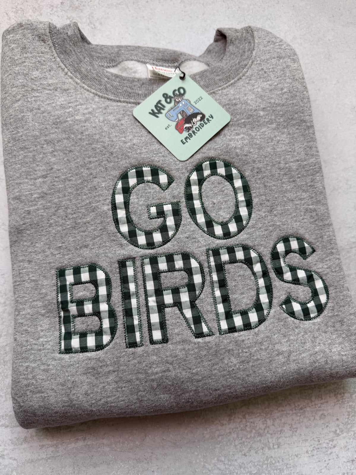 “GO BIRDS” Appliqué Sweatshirt