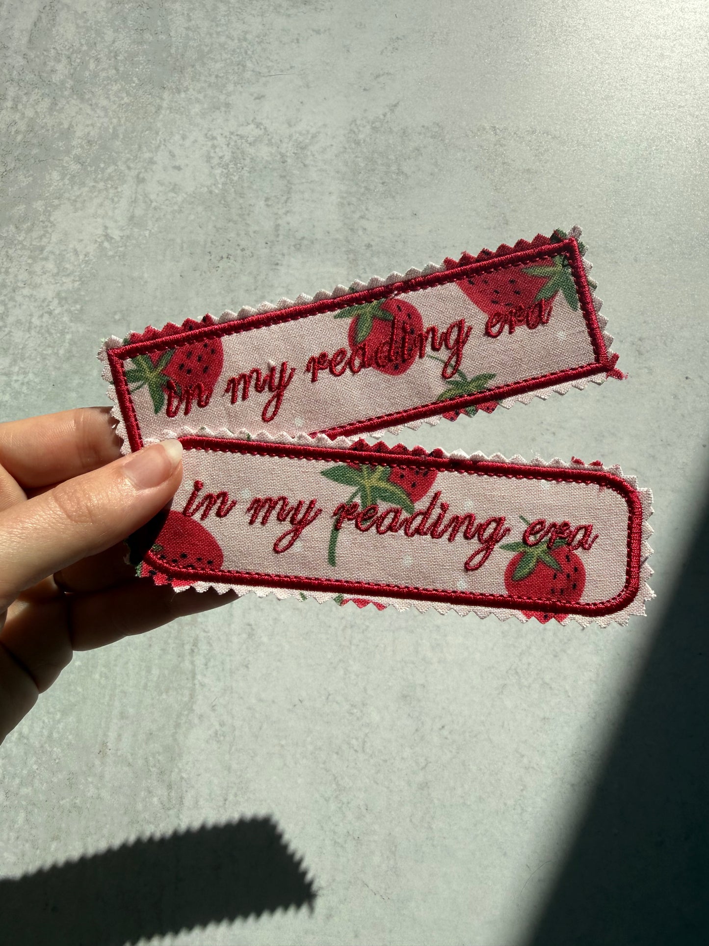 In my reading Era Reversible Fabric Bookmark, Handmade Book Lover Gift, Double Sided Fruit Print Bookmark, Tassel Bookmark