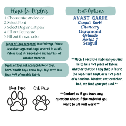 Custom Pet Keepsake Sweatshirt – Embroidered Paw Print from Your Pet’s Toy, Blanket or Bandana | Personalized Pet Memorial Gift