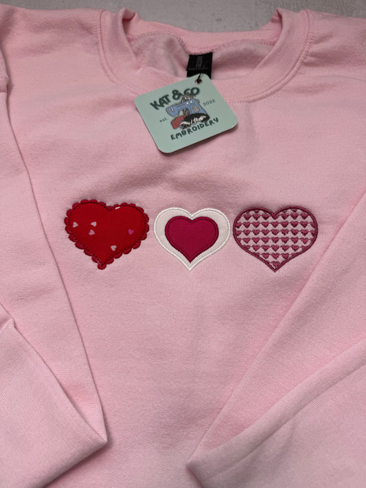 Three Hearts Valentine Sweatshirt