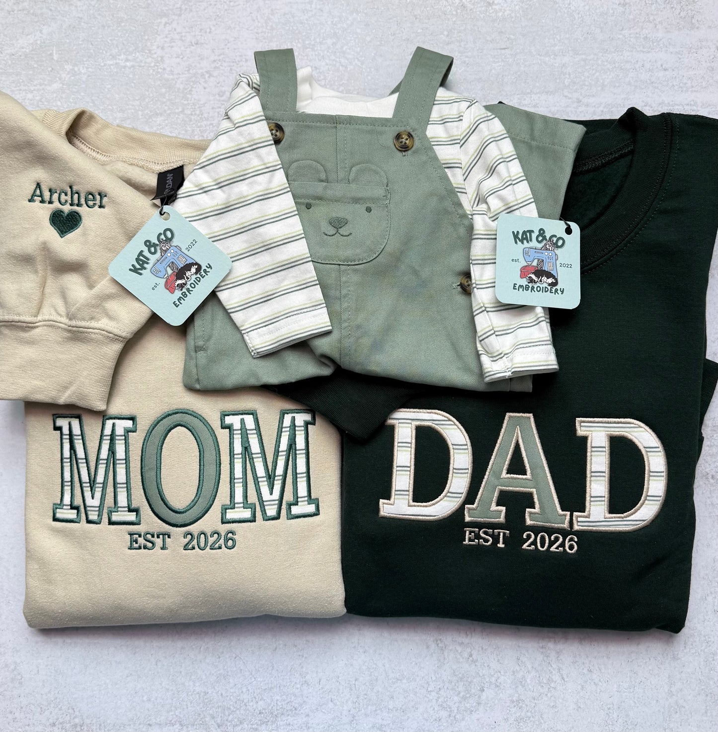 Personalized Hospital Baby Blanket Embroidered Sweatshirts | Mom Dad Family | Custom Name & EST Year | New Baby Gift