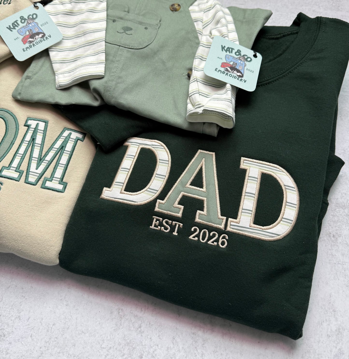 Personalized Hospital Baby Blanket Embroidered Sweatshirts | Mom Dad Family | Custom Name & EST Year | New Baby Gift