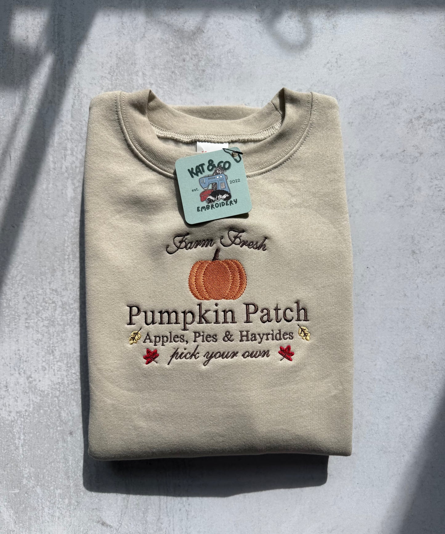 Pumpkin Patch Sweatshirt – Embroidered Fall Crewneck, Pumpkin Patch Shirt, Autumn Sweatshirt, Cute Fall Outfit, Cozy Pumpkin Top