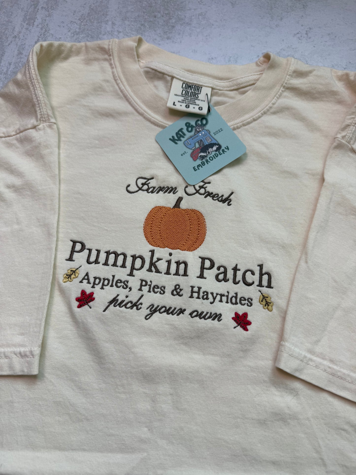 Pumpkin Patch T-shirt – Embroidered Fall Tee, Pumpkin Patch Shirt, Autumn T-shirt, Cute Fall Outfit, Cozy Pumpkin Top