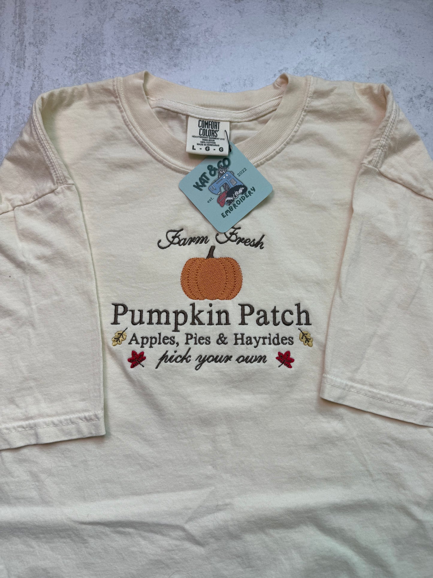 Pumpkin Patch T-shirt – Embroidered Fall Tee, Pumpkin Patch Shirt, Autumn T-shirt, Cute Fall Outfit, Cozy Pumpkin Top