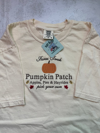 Pumpkin Patch T-shirt – Embroidered Fall Tee, Pumpkin Patch Shirt, Autumn T-shirt, Cute Fall Outfit, Cozy Pumpkin Top