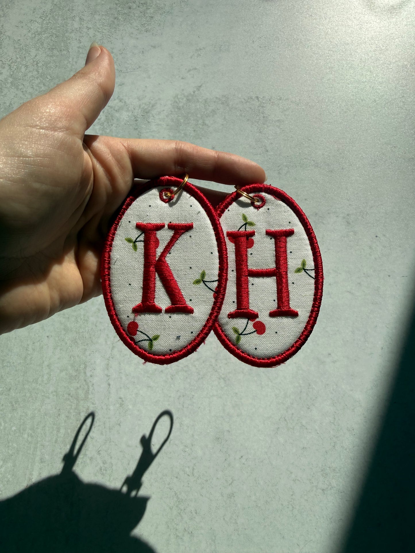 Personalized Monogram Keychain, Custom Embroidered Bag Tag, Fabric Key Fob, Initial Keychain, Preppy Bag Charm, Luggage Tag