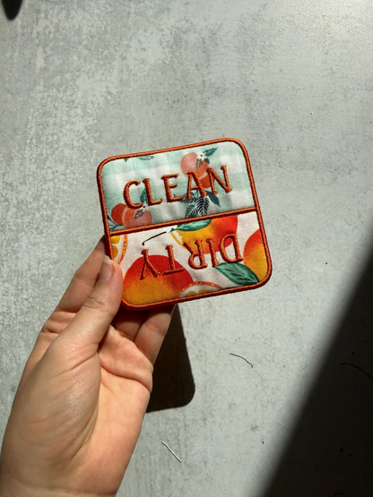 Dishwasher Magnet, Clean Dirty Dishwasher Magnet, Embroidered Kitchen Magnet, Fabric Dishwasher Sign, Kitchen Gift, Cute Kitchen Decor