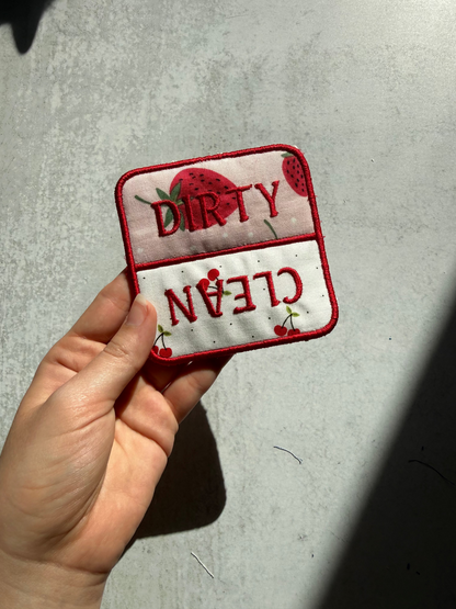 Dishwasher Magnet, Clean Dirty Dishwasher Magnet, Embroidered Kitchen Magnet, Fabric Dishwasher Sign, Kitchen Gift, Cute Kitchen Decor