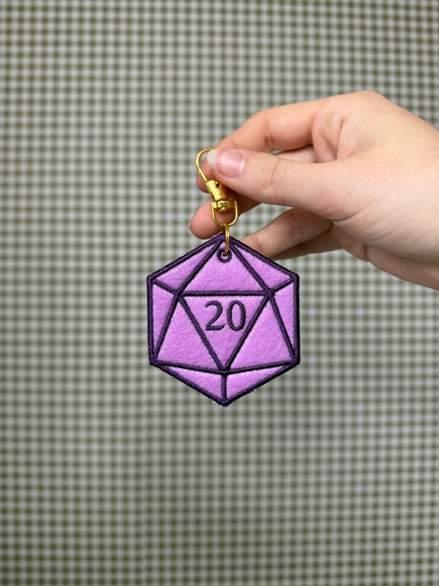 D20 Dice Keychain, D&D Keychain, Embroidered Dice Bag Charm, D20 RPG Keychain, Gamer Gift, Dice Goblin Gift