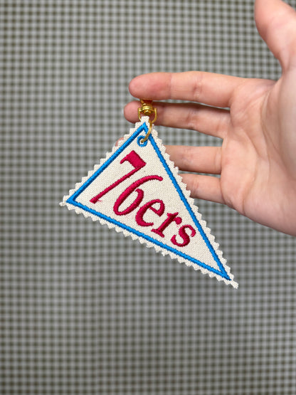 76ers Keychain, Philadelphia 76ers Pennant Keychain, Sixers Bag Charm, Philly Basketball Keychain, 76ers Gift, Basketball Fan Gift