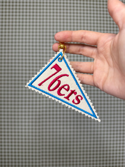 76ers Keychain, Philadelphia 76ers Pennant Keychain, Sixers Bag Charm, Philly Basketball Keychain, 76ers Gift, Basketball Fan Gift