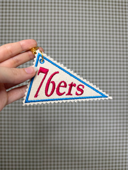 76ers Keychain, Philadelphia 76ers Pennant Keychain, Sixers Bag Charm, Philly Basketball Keychain, 76ers Gift, Basketball Fan Gift
