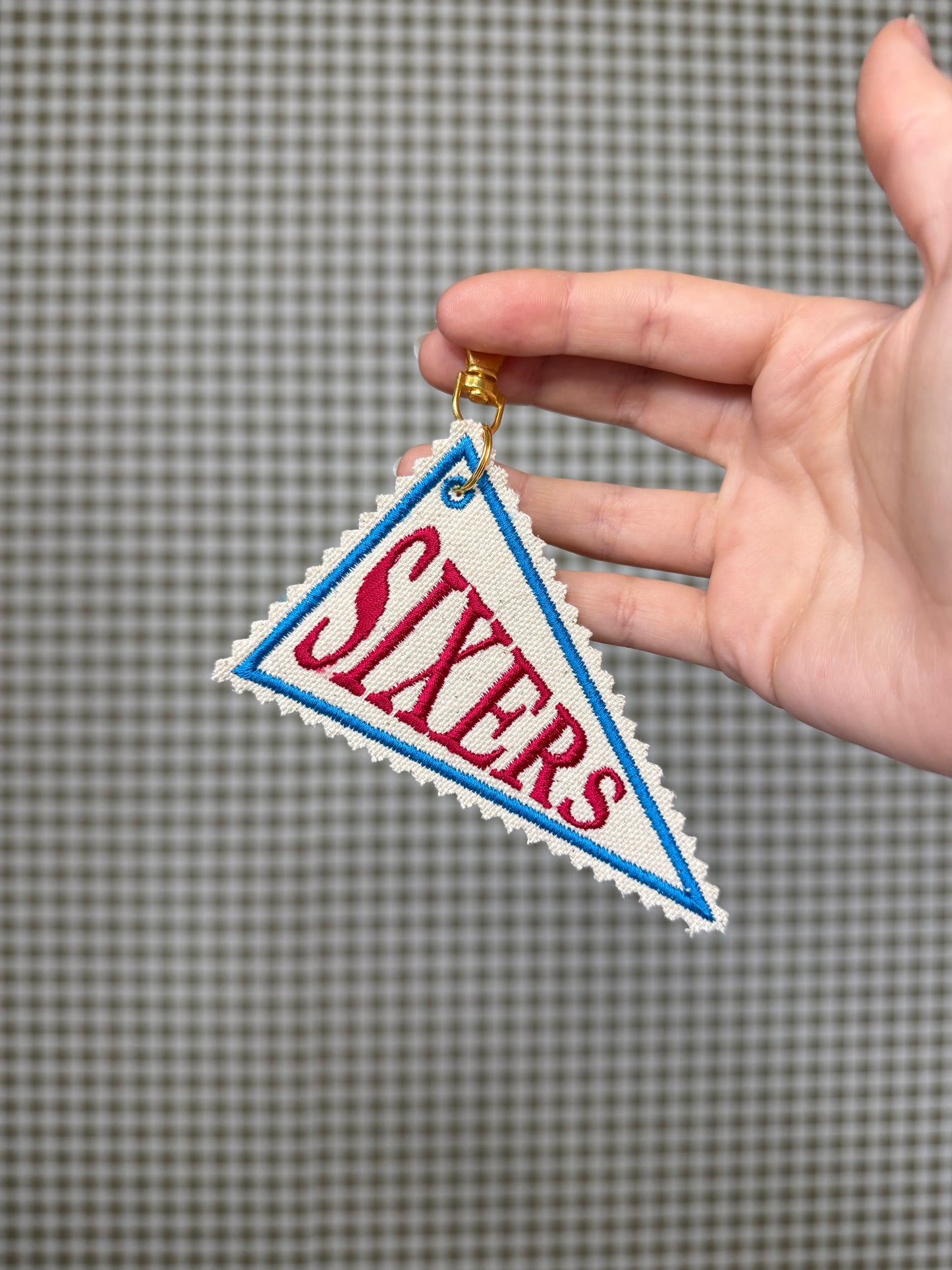 Sixers Keychain, Philadelphia Basketball Pennant Keychain, 76ers Bag Charm, Philly Sports Keychain, Basketball Fan Gift, Sixers Gift