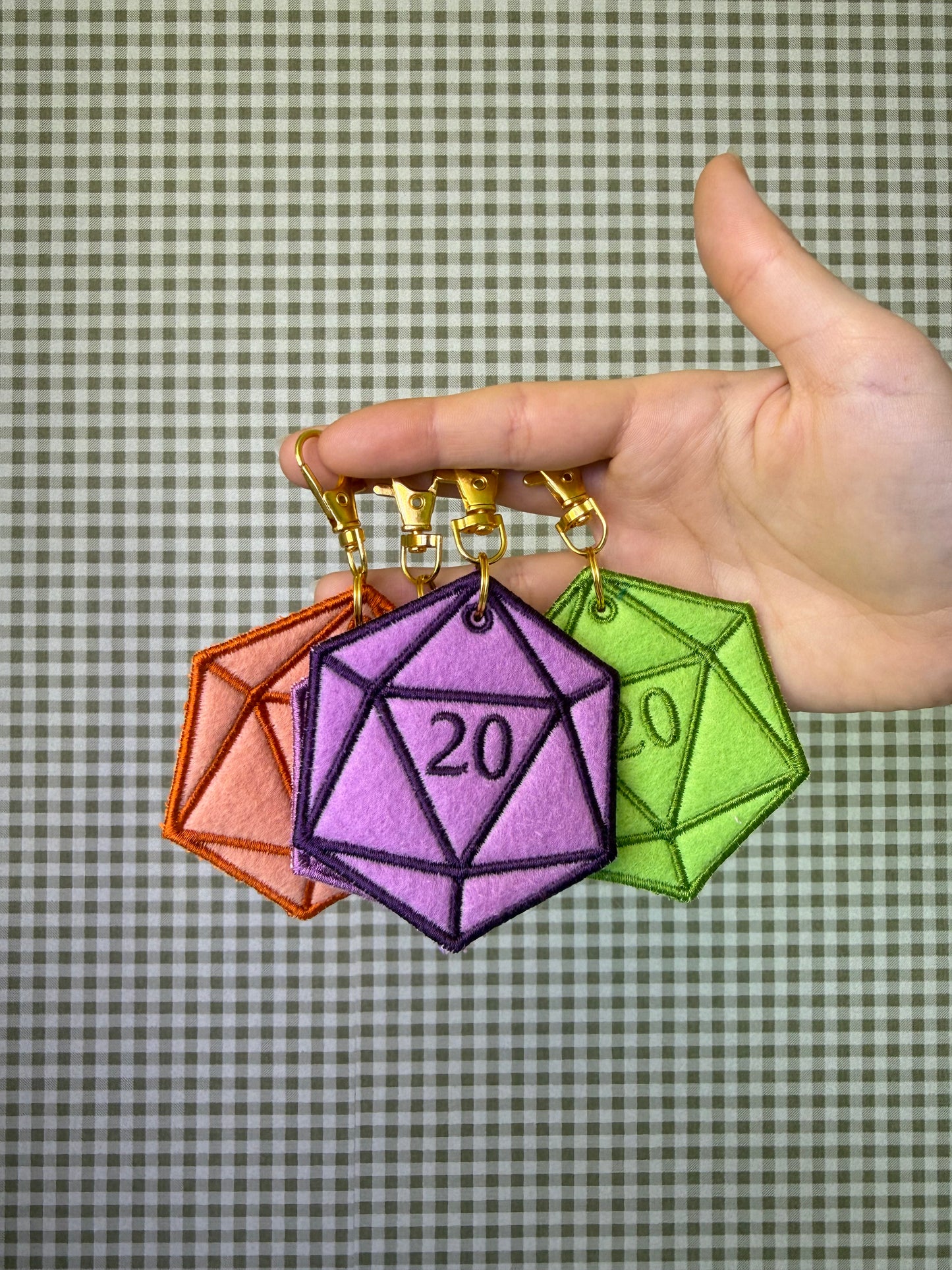 D20 Dice Keychain, D&D Keychain, Embroidered Dice Bag Charm, D20 RPG Keychain, Gamer Gift, Dice Goblin Gift