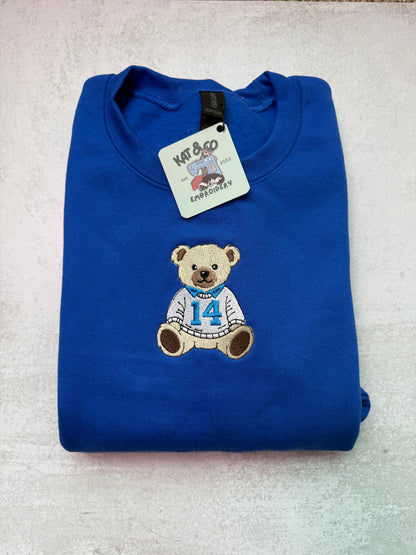 Personalized Embroidered Teddy Bear Sports Sweatshirt