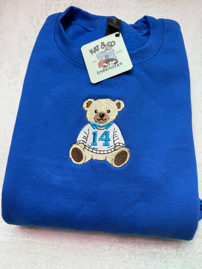 Personalized Embroidered Teddy Bear Sports Sweatshirt