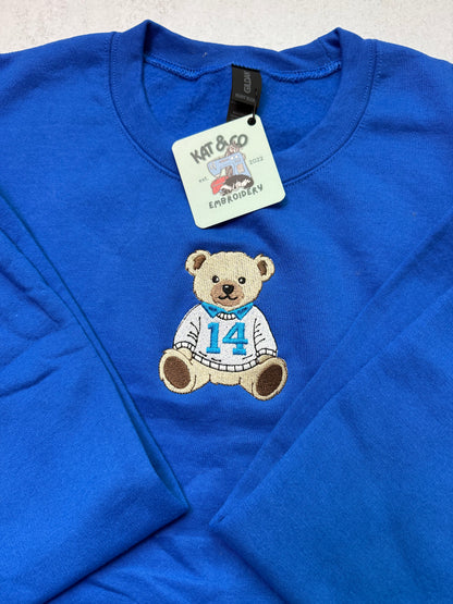 Personalized Embroidered Teddy Bear Sports Sweatshirt