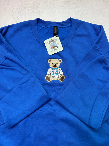 Personalized Embroidered Teddy Bear Sports Sweatshirt