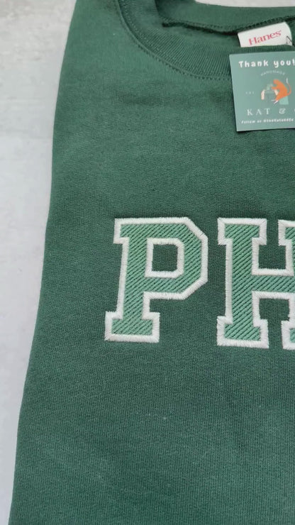 Customizable Football Team City Initials Sweatshirt | Personalized with Your Team’s City and Colors | Unique Inner and Outer Color Options